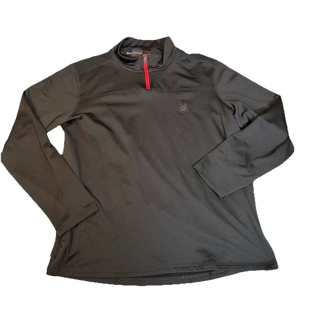 Spyder Sweatshirt Mens Medium Black Quarter Zip Pro Web Active‎ Polyester Blend